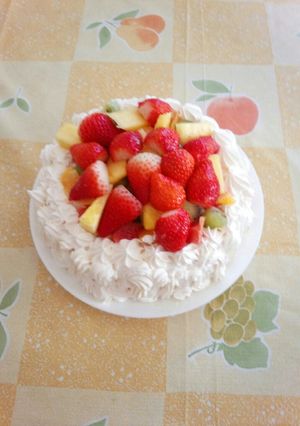 フルーツたっぷりケーキ-レシピのメイン写真