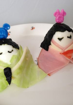 ゆで卵でお内裏様とお雛様-レシピのメイン写真