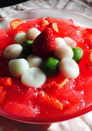 ひな祭りに！ ３色白玉のせいちごゼリー♪-レシピのメイン写真