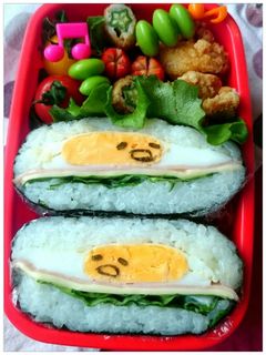 キャラ弁☆ぐでたま目玉焼きおにぎらず①★-レシピのメイン写真