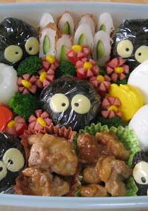 運動会のお弁当　まっくろくろすけ弁当-レシピのメイン写真