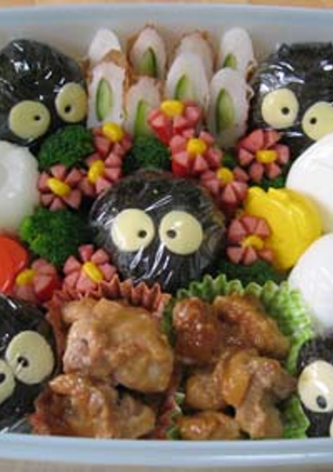 運動会のお弁当　まっくろくろすけ弁当-レシピのメイン写真