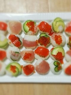 子どもと簡単!彩り手鞠寿司-レシピのメイン写真