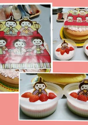 ひな祭り ヘルシー３段ケーキ ＆ ムース-レシピのメイン写真
