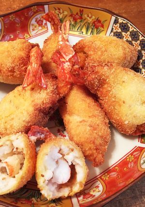 簡単かさまし法で!ぽっちゃりエビフライ♡-レシピのメイン写真
