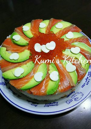 ★アボカドとサーモンのちらし寿司ケーキ★-レシピのメイン写真