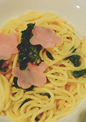 菜の花とハムのパスタ-レシピのメイン写真