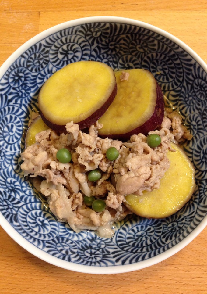さつまいもと豚肉の煮物-レシピのメイン写真