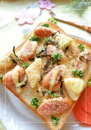 ウィンナー1本と、チーズ1切のトースト-レシピのメイン写真