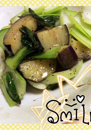 ＊チンゲン菜とナスのごま油炒め＊-レシピのメイン写真