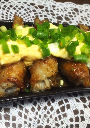 蓮根の豚肉巻き卵ソースのっけ-レシピのメイン写真