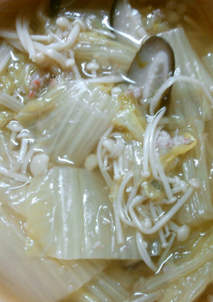 簡単＊白菜とカニ缶 きのこの中華スープ♪-レシピのメイン写真