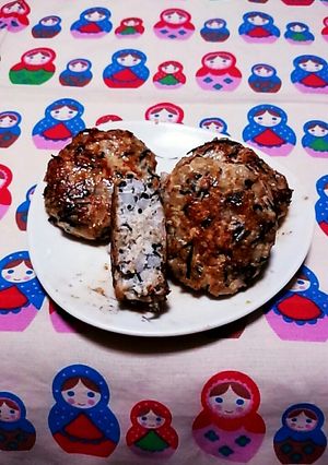 鶏胸挽肉のお弁当ハンバーグ-レシピのメイン写真