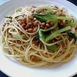 納豆とチンゲン菜の和風パスタ