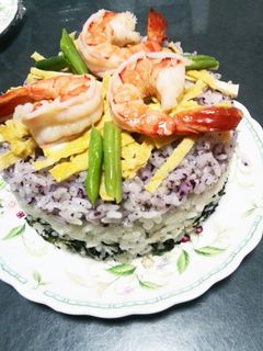 酢飯を使わずちらし寿司ケーキ-レシピのメイン写真