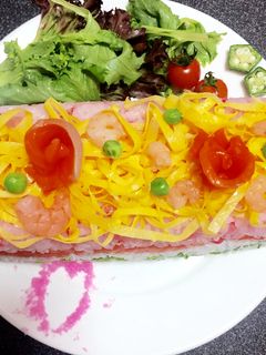 押し寿司風!5層ちらし寿司ケーキ-レシピのメイン写真