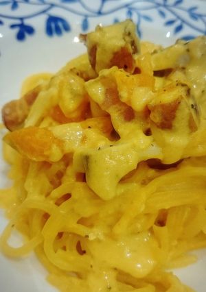 ホシサン塩麹★でかぼちゃのクリームパスタ-レシピのメイン写真