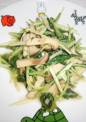 水菜とエリンギのにんにく炒め-レシピのメイン写真