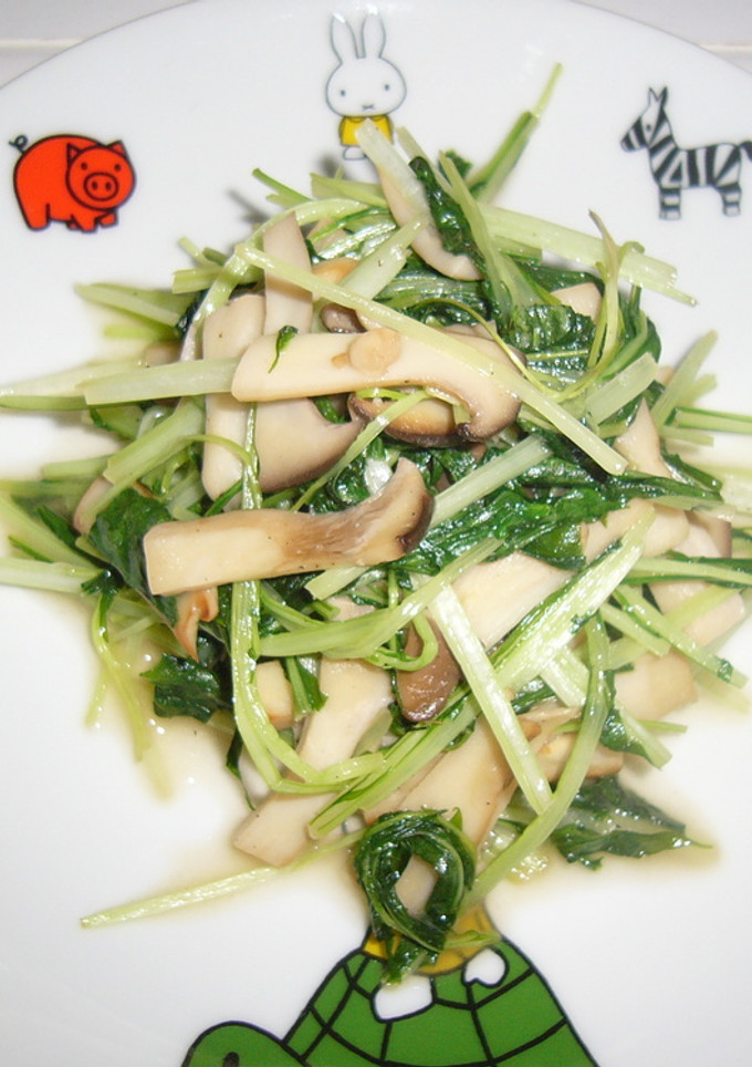 水菜とエリンギのにんにく炒め-レシピのメイン写真