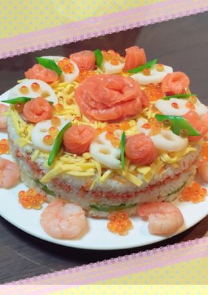 ひなまつり♡誕生日♡簡単ちらし寿司ケーキ-レシピのメイン写真