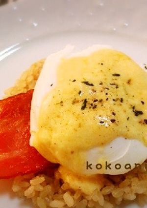 ブラウンライスでエッグベネディクト-レシピのメイン写真