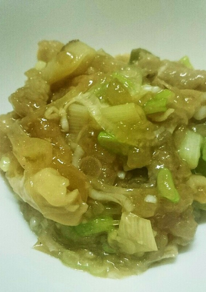 鶏皮とネギの生姜焼き風煮-レシピのメイン写真