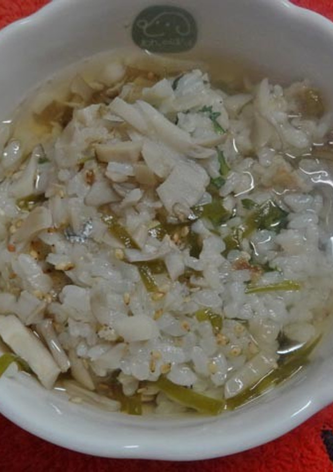 あじの炊きこみごはん+きのこスープかけ-レシピのメイン写真