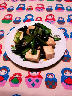 小松菜と木耳と豆腐の中華風醤油炒め-レシピのメイン写真