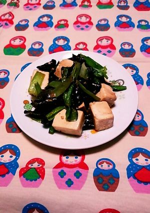 小松菜と木耳と豆腐の中華風醤油炒め-レシピのメイン写真