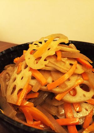 れんこんとこんにゃくのお酢入りきんぴら-レシピのメイン写真