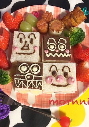 朝食にスライス生チョコで簡単キャラサンド-レシピのメイン写真