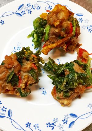 菜の花と豚肉のかき揚げ-レシピのメイン写真