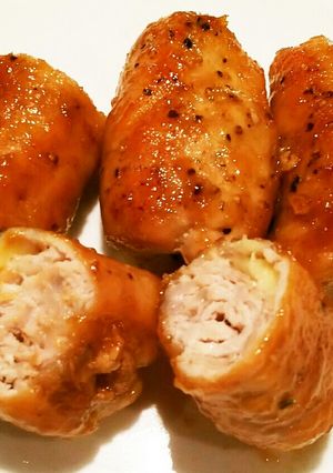お弁当に！豚薄切り肉のチーズ照り焼き巻き-レシピのメイン写真