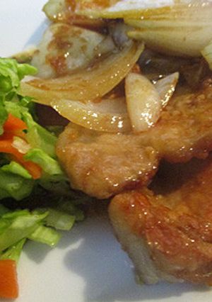ひと皿で満足　豚と新玉ねぎの生姜焼き-レシピのメイン写真