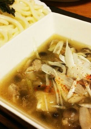 豚バラとキノコのつけ汁うどん～♪-レシピのメイン写真