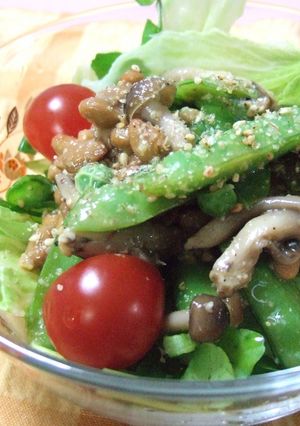 しめじ・えんどう・納豆で和風サラダ-レシピのメイン写真