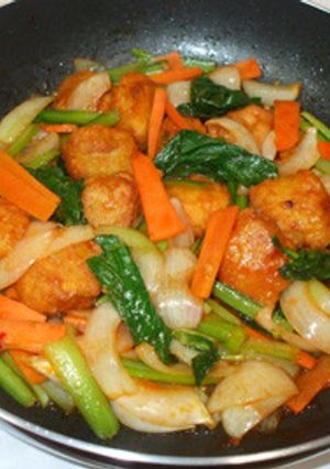 唐揚げ♪簡単リメイク豆板醤ケチャップ炒め-レシピのメイン写真