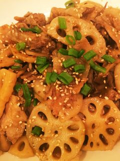 ★常備菜★豚肉とレンコンの甘辛炒め-レシピのメイン写真