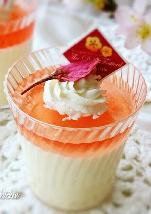 桜とホワイトチョコのムースデザート✾-レシピのメイン写真