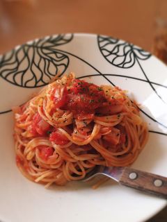 新玉ねぎのトマトソースパスタ-レシピのメイン写真