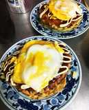 とろとろぷるぷる♡お好み焼き半熟卵のせ