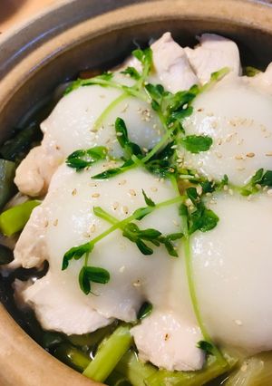 納涼●鶏肉とアスパラガスの煮込み力うどん鍋-レシピのメイン写真
