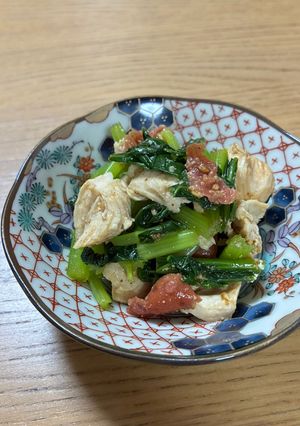 ささみと小松菜の梅酢和え-レシピのメイン写真