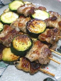 豚バラ肉とズッキーニの串焼き-レシピのメイン写真