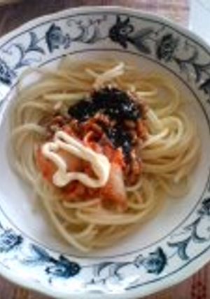 納豆キムチ海苔マヨパスタでダイエット♪-レシピのメイン写真