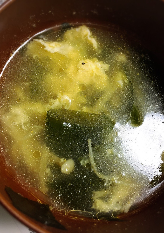 簡単！えのきとワカメのスープ♪卵仕立て-レシピのメイン写真