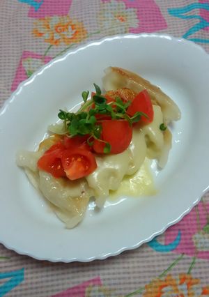 トマトのせ餃子の、やみつきチーズ焼き♪-レシピのメイン写真