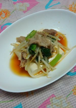 豚もやしのトッピング豆腐♪-レシピのメイン写真