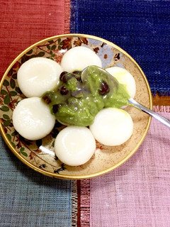 白玉にsweet-jam抹茶小豆をのせて-レシピのメイン写真
