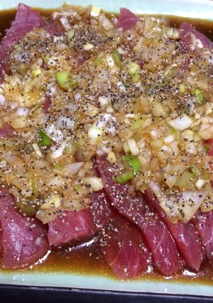 簡単おつまみ♡マグロの中華風カルパッチョ-レシピのメイン写真